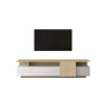 Meuble TV moderne 210 cm blanc brillant/chêne chopin Sorvan