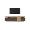 Meuble TV moderne 210 cm anthracite mat/chêne wotan Sorvan