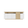 Buffet/bahut moderne 210 cm blanc brillant/chêne chopin Sorvan