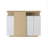 Buffet haut moderne 130 cm blanc brillant/chêne chopin Sorvan