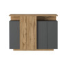 Buffet haut moderne 130 cm anthracite mat/chêne wotan Sorvan