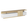 Meuble TV moderne 210 cm blanc brillant/chêne chopin Sorvan