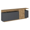 Buffet/bahut moderne 210 cm anthracite mat/chêne wotan Sorvan