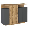Buffet haut moderne 130 cm anthracite mat/chêne wotan Sorvan