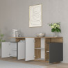 Buffet/bahut moderne 210 cm anthracite mat/chêne wotan Sorvan