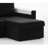 Canapé d'angle convertible réversible microfibre noire/PVC blanc Joachim