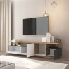 Meuble TV moderne 210 cm anthracite mat/chêne wotan Sorvan