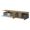 Meuble TV moderne 210 cm anthracite mat/chêne wotan Sorvan