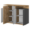 Buffet haut moderne 130 cm anthracite mat/chêne wotan Sorvan