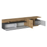 Meuble TV moderne 210 cm anthracite mat/chêne wotan Sorvan