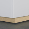 Buffet haut moderne 130 cm blanc brillant/chêne chopin Sorvan