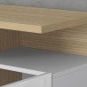 Buffet/bahut moderne 210 cm blanc brillant/chêne chopin Sorvan