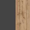 Buffet haut moderne 130 cm anthracite mat/chêne wotan Sorvan