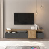 Meuble TV moderne 210 cm anthracite mat/chêne wotan Sorvan