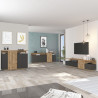 Buffet haut moderne 130 cm anthracite mat/chêne wotan Sorvan