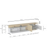 Meuble TV moderne 210 cm anthracite mat/chêne wotan Sorvan