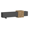 Meuble TV moderne 210 cm anthracite mat/chêne wotan Veltis