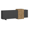 Buffet/bahut moderne 210 cm anthracite mat/chêne wotan Veltis