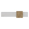 Meuble TV moderne 210 cm blanc brillant/chêne wotan Veltis