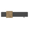 Meuble TV moderne 210 cm anthracite mat/chêne wotan Veltis