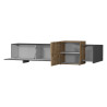 Meuble TV moderne 210 cm anthracite mat/chêne wotan Veltis