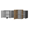 Buffet/bahut moderne 210 cm anthracite mat/chêne wotan Veltis