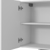 Buffet/bahut moderne 210 cm blanc brillant/chêne wotan Veltis