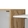 Meuble TV moderne 210 cm blanc brillant/chêne wotan Veltis