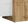 Meuble TV moderne 210 cm blanc brillant/chêne wotan Veltis