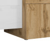Buffet/bahut moderne 210 cm blanc brillant/chêne wotan Veltis