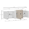 Buffet/bahut moderne 210 cm anthracite mat/chêne wotan Veltis