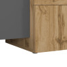 Meuble TV moderne 210 cm anthracite mat/chêne wotan Veltis