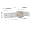 Meuble TV moderne 210 cm anthracite mat/chêne wotan Veltis