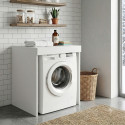 Meuble machine &agrave; laver 67 cm blanc mat Brenna