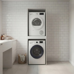 Colonne lave-linge et sèche-linge 67 cm blanc mat Brenna
