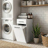 Meuble à linge sale 40 cm avec tiroir blanc mat Brenna
