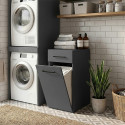 Meuble &agrave; linge sale 40 cm avec tiroir anthracite mat Brenna