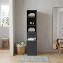 Colonne de buanderie 40 cm bac &agrave; linge anthracite mat Brenna