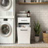 Meuble à linge sale 40 cm avec tiroir blanc mat Brenna