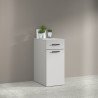 Meuble à linge sale 40 cm avec tiroir blanc mat Brenna