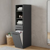 Colonne de buanderie 40 cm bac à linge anthracite mat Brenna