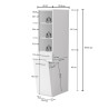 Colonne de buanderie 40 cm bac à linge anthracite mat Brenna