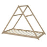 Lit cabane triangle enfant épicéa massif naturel avec sommier Refuge