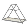 Lit cabane triangle enfant épicéa massif gris avec sommier Refuge
