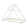 Lit cabane triangle enfant épicéa massif blanc avec sommier Refuge