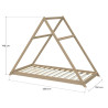 Lit cabane triangle enfant épicéa massif naturel avec sommier Refuge