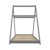 Lit cabane triangle enfant épicéa massif gris avec sommier Refuge