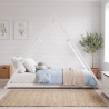Lit cabane triangle enfant épicéa massif blanc avec sommier Refuge