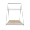 Lit cabane triangle enfant épicéa massif blanc avec sommier Refuge