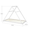 Lit cabane triangle enfant épicéa massif blanc avec sommier Refuge